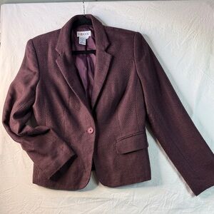 JG Hook Women's Plum Single-Button Textured Blazer - Tailored Notch Lapel